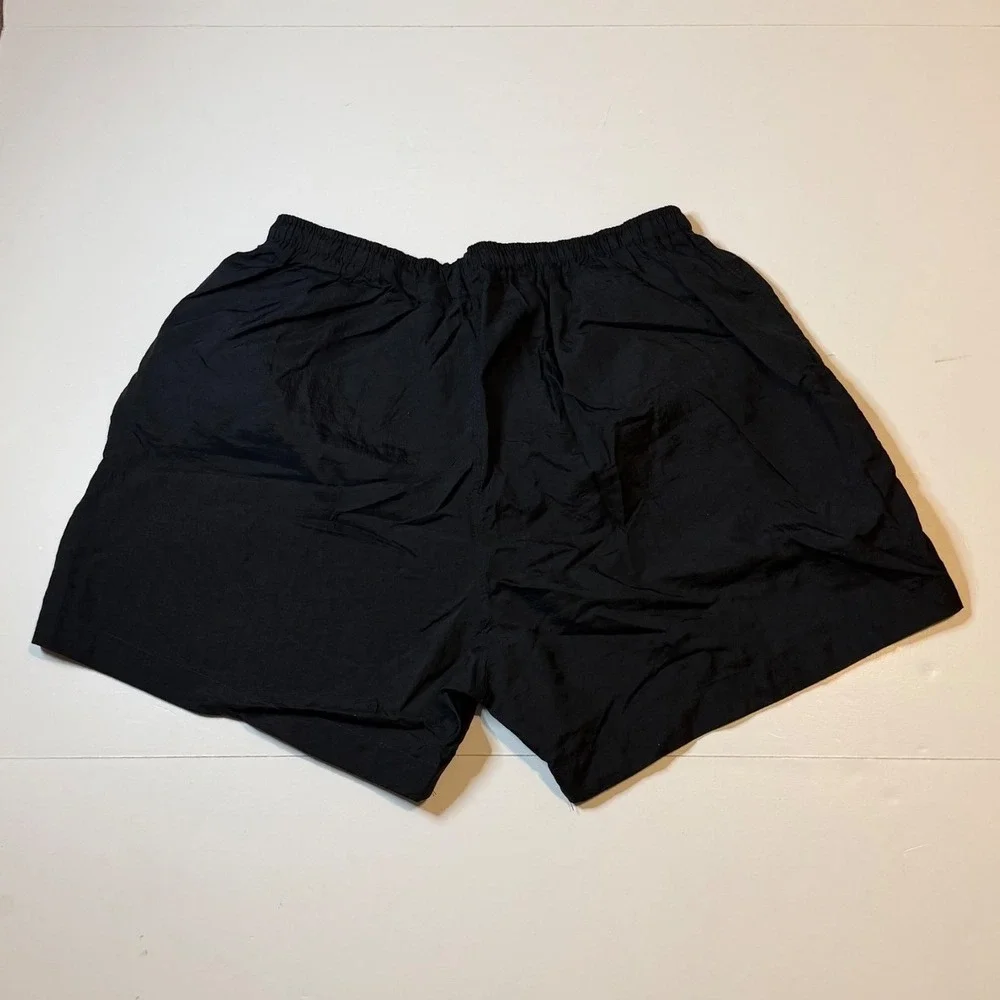Vintage Nike Nylon Swim Athletic Shorts  Classic Logo Drawstring Pockets Large